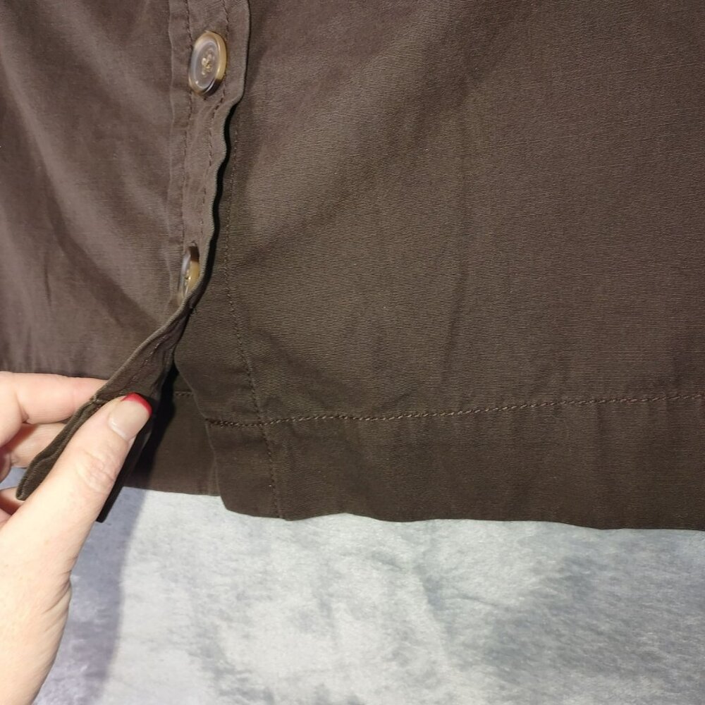 J Crew Womens‎ Button Front Mini Skirt Brown Size 4 100%Cotton Casual Preppy Y2K - Picture 2 of 9